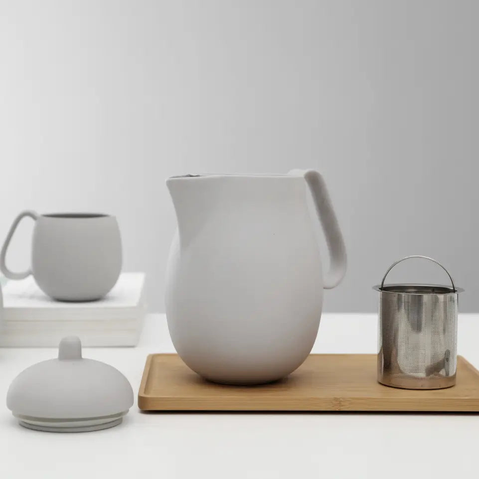 Nina™ Porcelain Teapot w/ Infuser - 34oz / 1L Charcoal