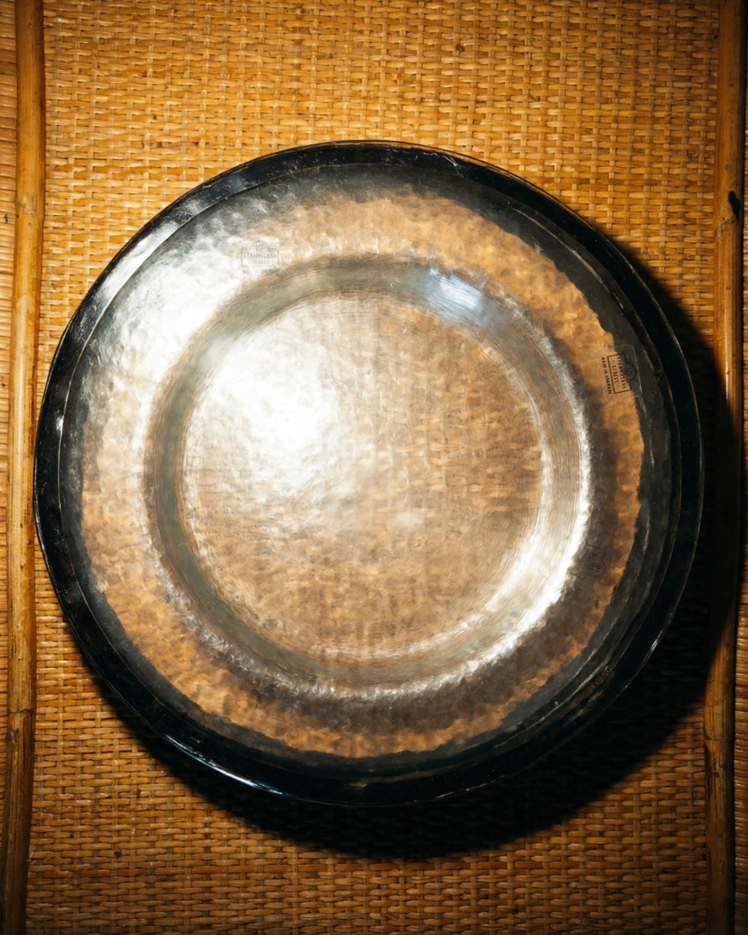Vintage 10 Strawberry Street Alpine Silver Rim Glass Charger Plates
